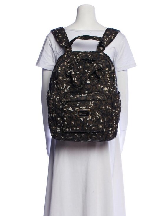 Marc by Marc Jacobs Leopard Print Quilted Backpack in Brown and Cream main image 11